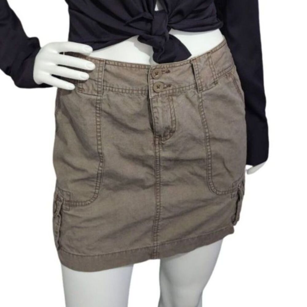 Vintage Lee Cargo Mini Skirt Khaki Brown Utility Pockets
